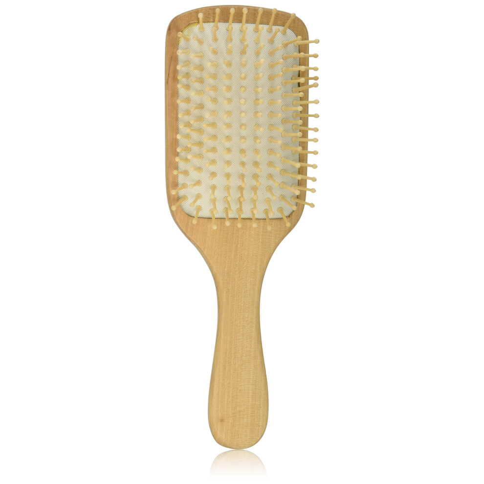 Bamboo Paddle Hair Brush with Wide Head for Gentle Detangling and Fast Hair Smoothing