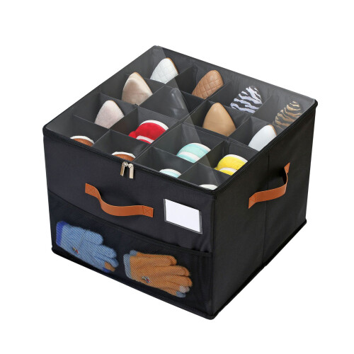 Large Capacity Shoe Organizers for Closet Storage with-Black