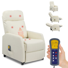 PU Recliner Armchair 6 Point Electric Heated Massage Sofa Home Lounge