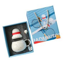 Artistic Badminton Shaped Ceramic Drinkware with Comfortable-A