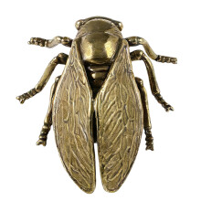 Natural Brasses Cicada Sculpture With Antique Finish Home
