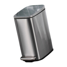 Slip Resistant Rectangular Trash Bin 6L Odor-sanded silver