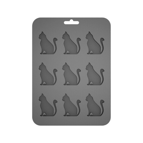 Cats Shape Ice Ball Molds Ensures Quick Production Drink-Gray