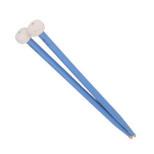 2Pcs Drum Mallet Set with Felt Heads & Wooden Handles, Non Slip, Blue