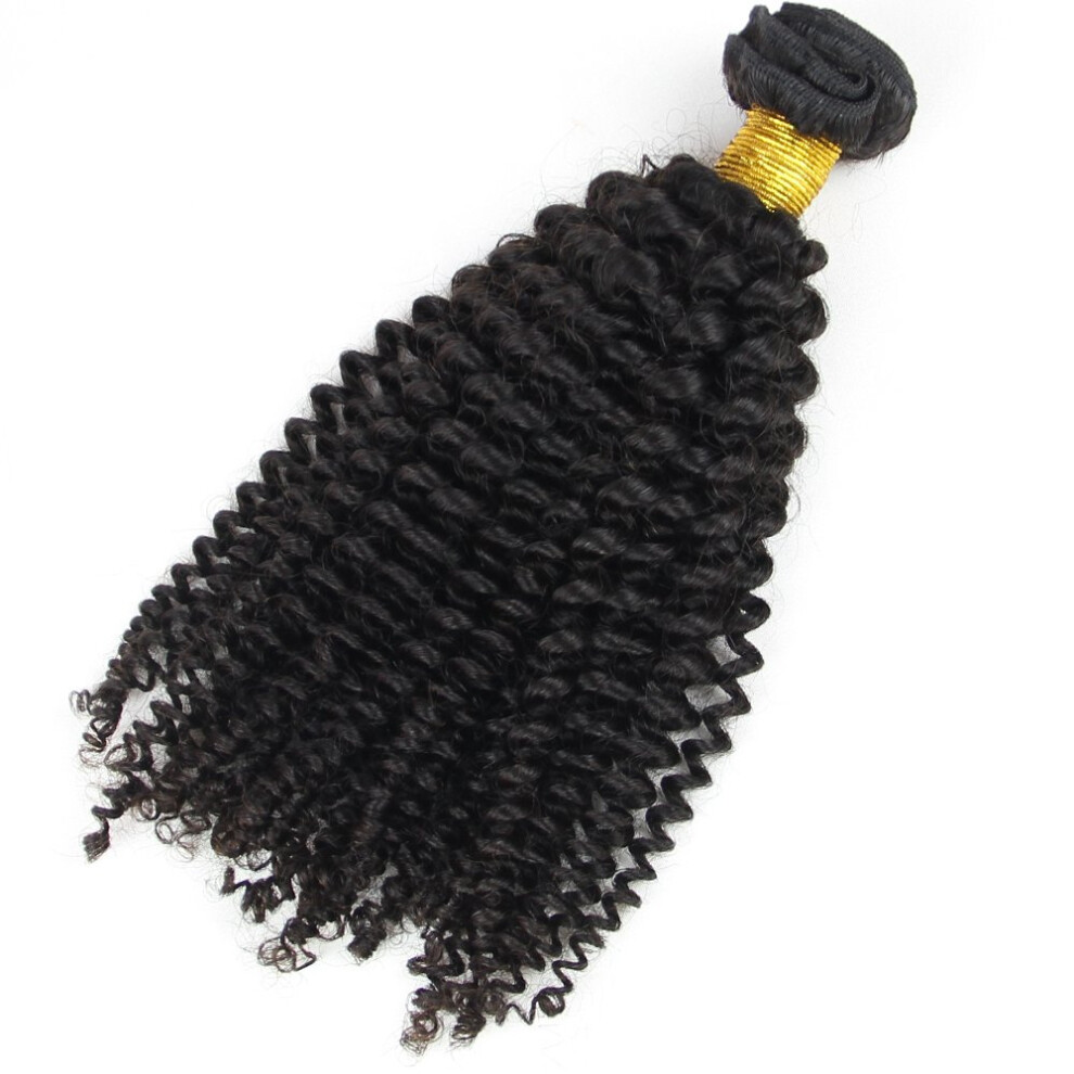 10 Inch Virgin Brazilian Kinky Curly Hair Extensions Natural Black Grade 5A Human Hair Bundles