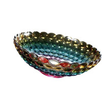 Elegant Bubble Pattern Glass Serving Tray-Glazed color 29.8cm