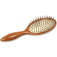 Wooden Hair Brush with Natural Red Sandalwood Bristles for Gentle Scalp Massage and AntiStatic Care