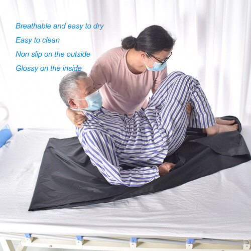 Black Patient Sliding Sheet 70x68cm Bedridden Transfer Cloth 1