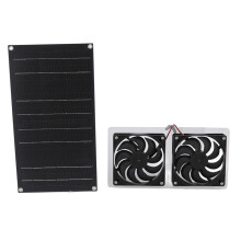 100W Dual Solar Fans Kit Waterproof 12V for Greenhouse, RV & Pet House
