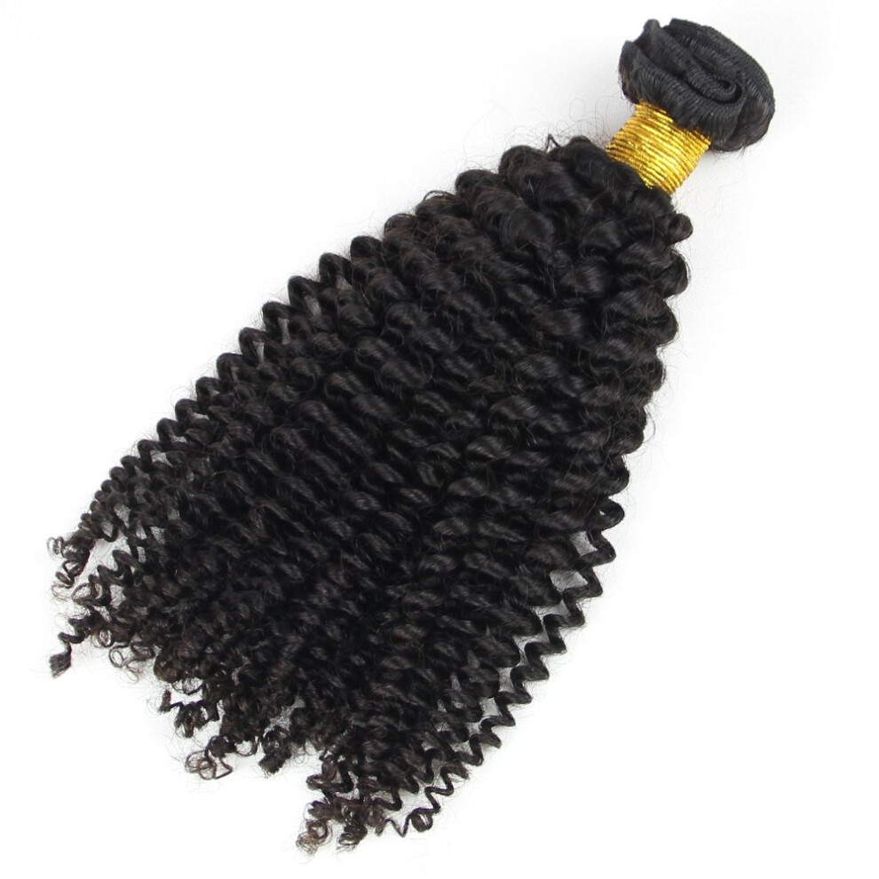 12 Inch Grade 5A Virgin Brazilian Kinky Curly Human Hair Bundles Natural Black Extensions