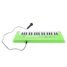 Electronic Children’s 37-Key Green Piano Keyboard, Musical Toy with Microphone