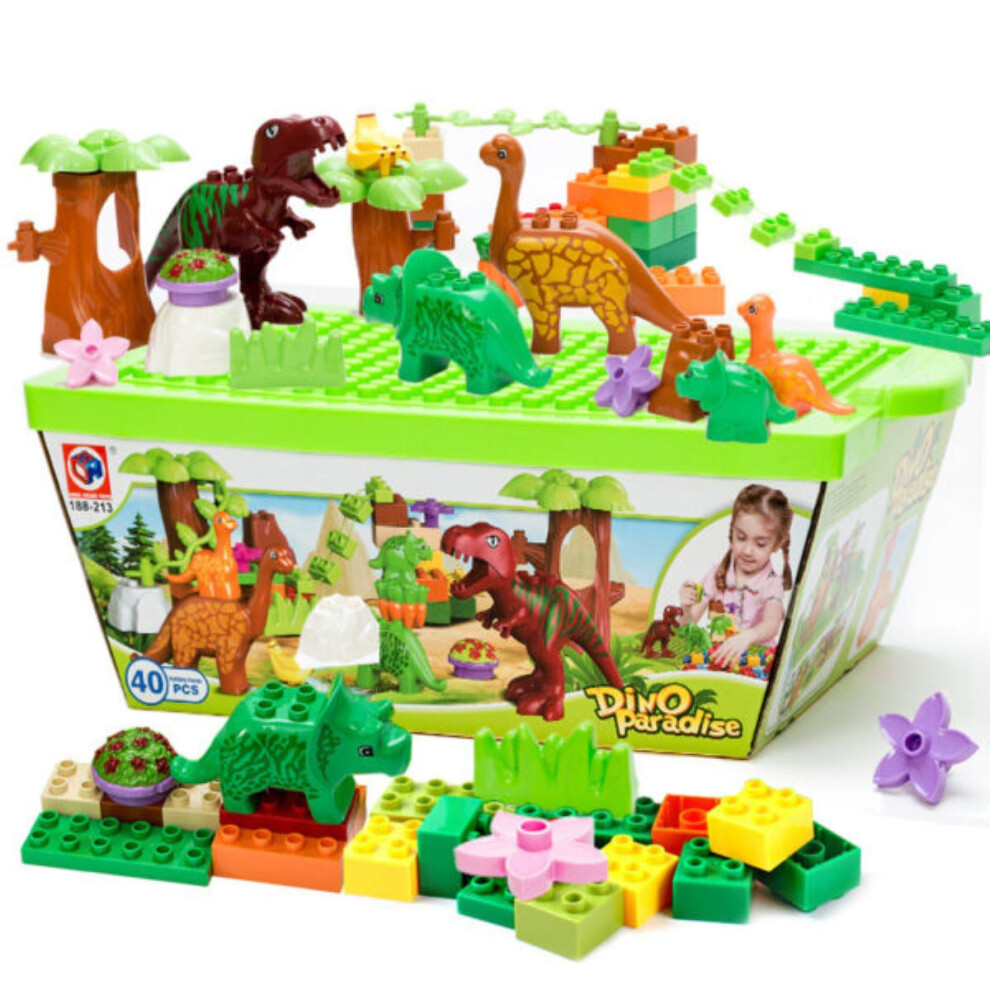 Lishetimig 40Pcs Dinosaur Assembling Building Blocks