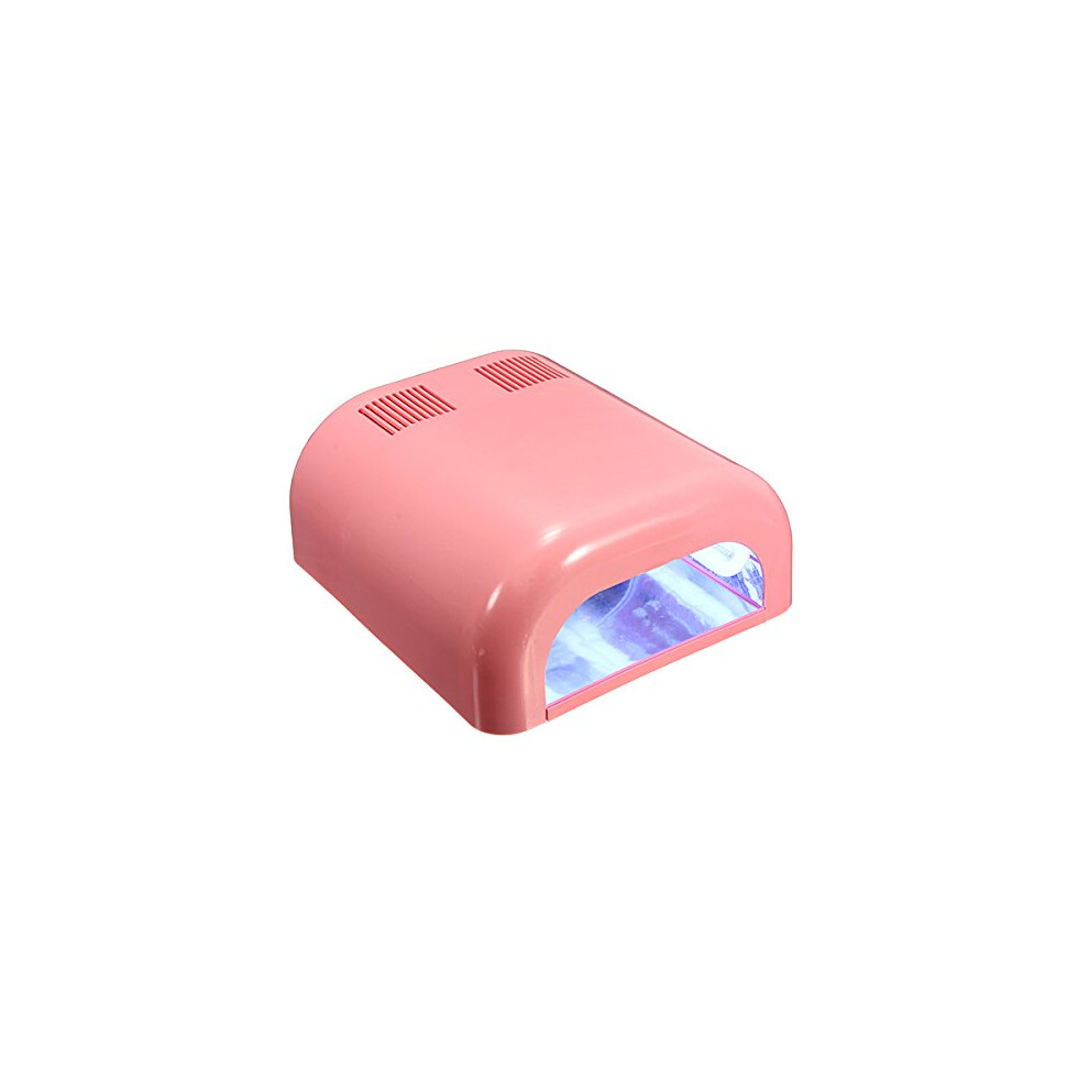 Pink 36W Uv Nail Lamp Gel Nail Dryer With Timer Fast Curing Dual Voltage And Spare Bulbs