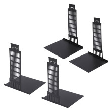 4pcs Black Metal Bookends, Architectural Style, Non-Slip, Lightweight