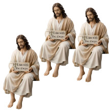 Tröstende Christus-Figur aus Kunstharz,-A 3Stk