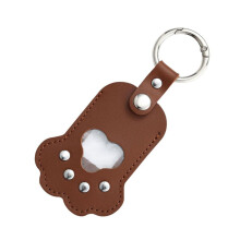 Remembrances Keyring Bag Leather Pet Memorial-dark brown