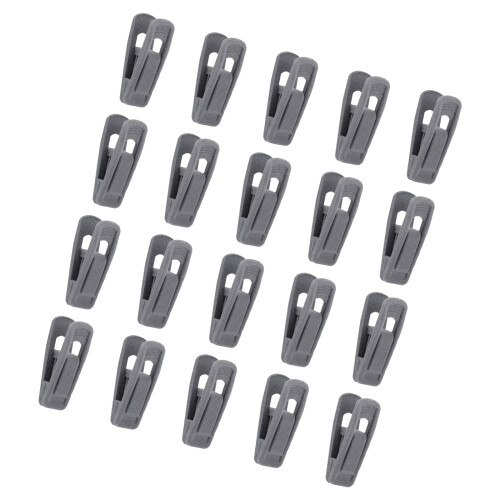 20 Stück weich beschichtete Kleiderbügel-Clips mit-dunkelgrau