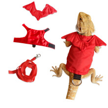 Comfortable Bearded Dragon Clothes Reptiles Harnesses-Red