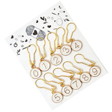 Compteurs de tricot en fer robuste, 10 pièces, essentiels-Blanc