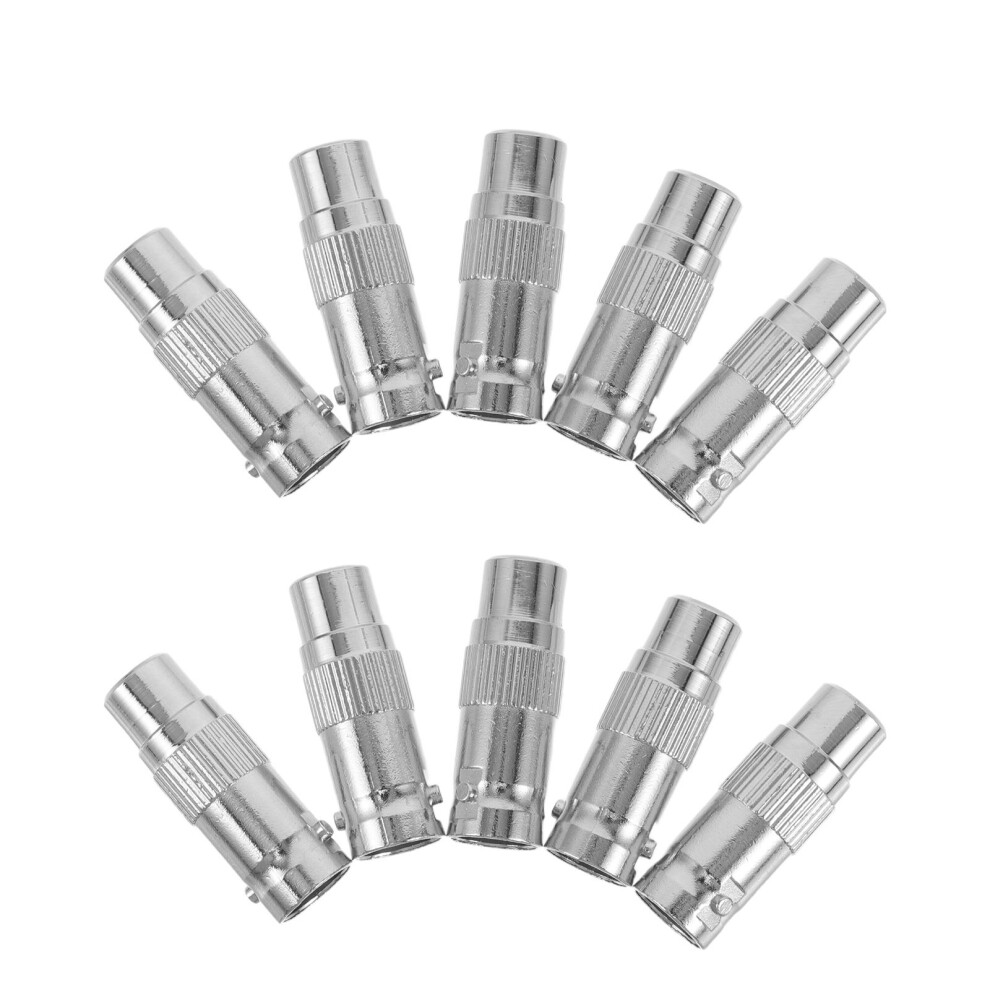 10Pcs Bnc Female To Rca Female Connector Alloy Adapter For Cctv Setup 3724190142643