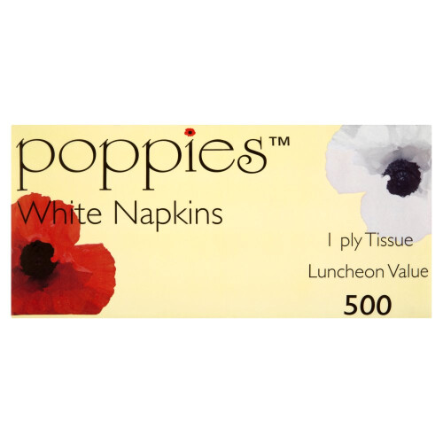 Poppies Luncheon Value White 500 Sheet (Pack of 1)