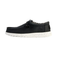 Hey Dude Wally Mocassim de lona elástica com cordões - preto/branco