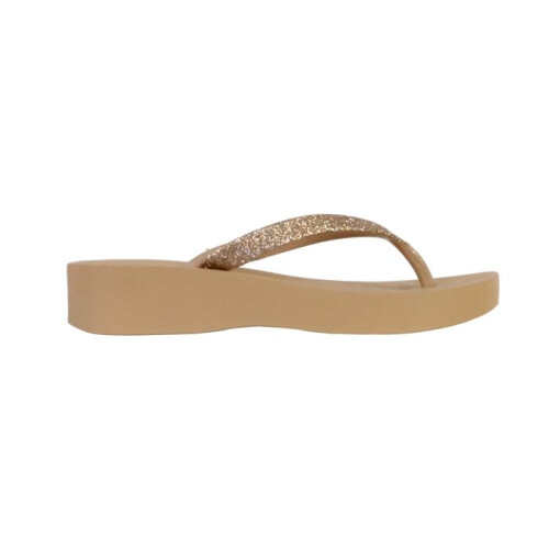 Ipanema Mesh Chic Flache Pantoletten - Beige/Glitzer Beige 1
