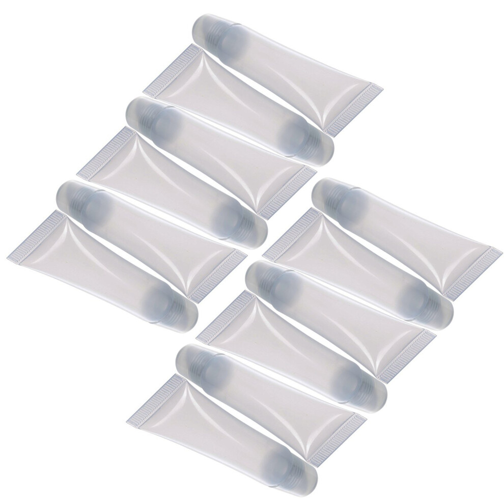 Clear 10 Pack 8Ml Empty Lip Gloss Tubes With Caps, Reusable Lip Balm Containers For Diy