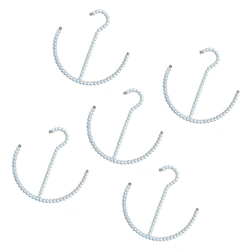 Set of 5 Smooth Surfaces Pearls Hook for Protecting-White