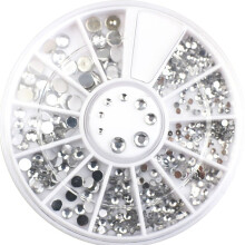 Nail Art Rhinestones Wheel Multiple Size Transparent Crystal Nail Decorations