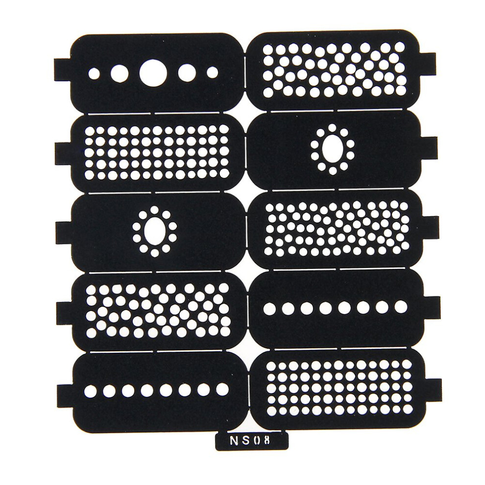 PVC Nail Art Stencil Sheet for Fast Pattern Application, Reusable Hollow Sticker NS08