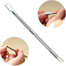Cuticle Pusher and Nail Cuticle Remover 2 in 1 Metal Tool for Manicure and Pedicure