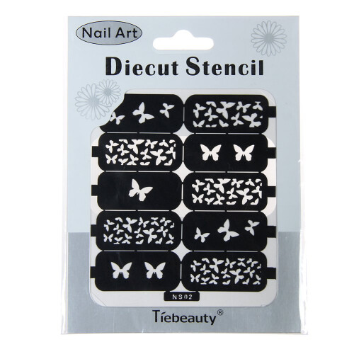 PVC Nail Art Stencil Sheet for Fast Pattern Application, Reusable Hollow Sticker NS08 2
