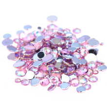 Pink AB Acrylic Flatback Rhinestones Mixed Sizes for Nail Art and Crafts 500pcs