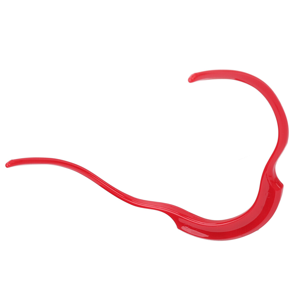 Red Plastic Beard Grooming Template Stencil With Symmetric Curve And Sideburns