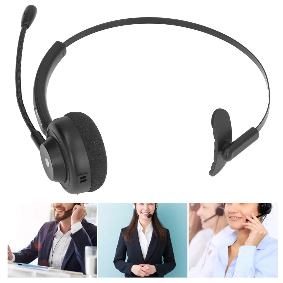 Bluetooth 5.1 Headset 300Mah Noise Cancelling Mic For Call Center & Online 8281390286126