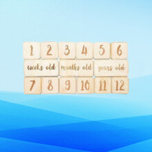 15Pcs Creative Beige Wooden Baby Monthly Infant Birthday Keepsakes