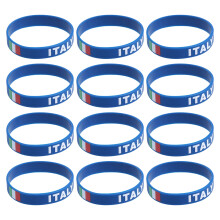 12Pcs Soft Silicone Soccer Bracelets for Kids with Unique Flag Design