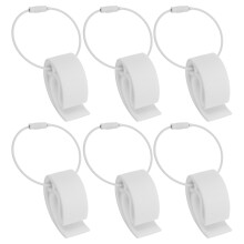 6Pcs White Plastic Flying Disc Holders with Metal Clips for Home Use
