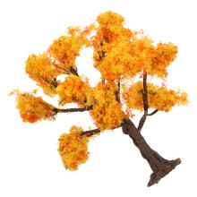 10Arbres Miniatures Orange En Plastique Pour Décor Automnal Réaliste