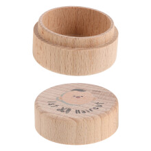 Portable Wooden Baby Tooth & Hair Keepsake Box Beige