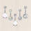 5Pièces Anneaux Nombril Argent Poli Chic Et Élégant 9