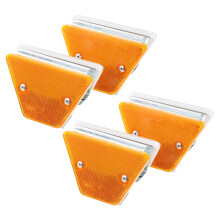4Pcs Orange ABS Reflective Road Markers Double-Sided for Driveway Use