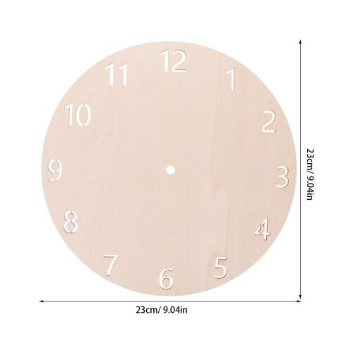 4Pcs Beige Wood Clock Dial Faces DIY Blank Round Wall Clock Craft Kits 1