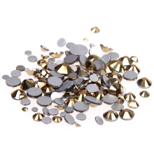 Nail Art Rhinestones 1680pcs Aurum Silver Foiled Mixed Size Flat Back Glass Stones for Nails
