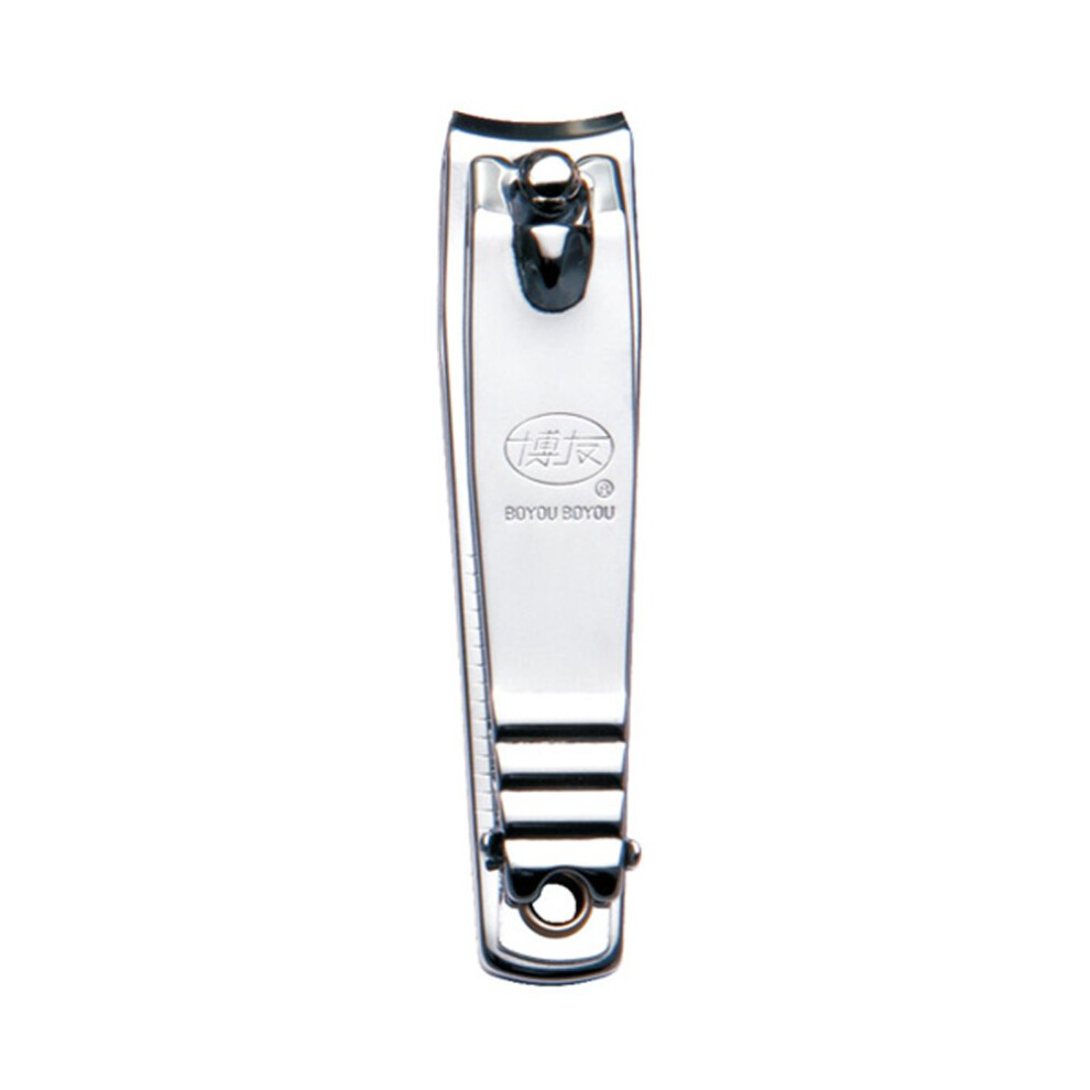 Silver Stainless Steel Nail Clipper Antisplash Curved Mouth Sharp Cutter For Fingernails And Toenails