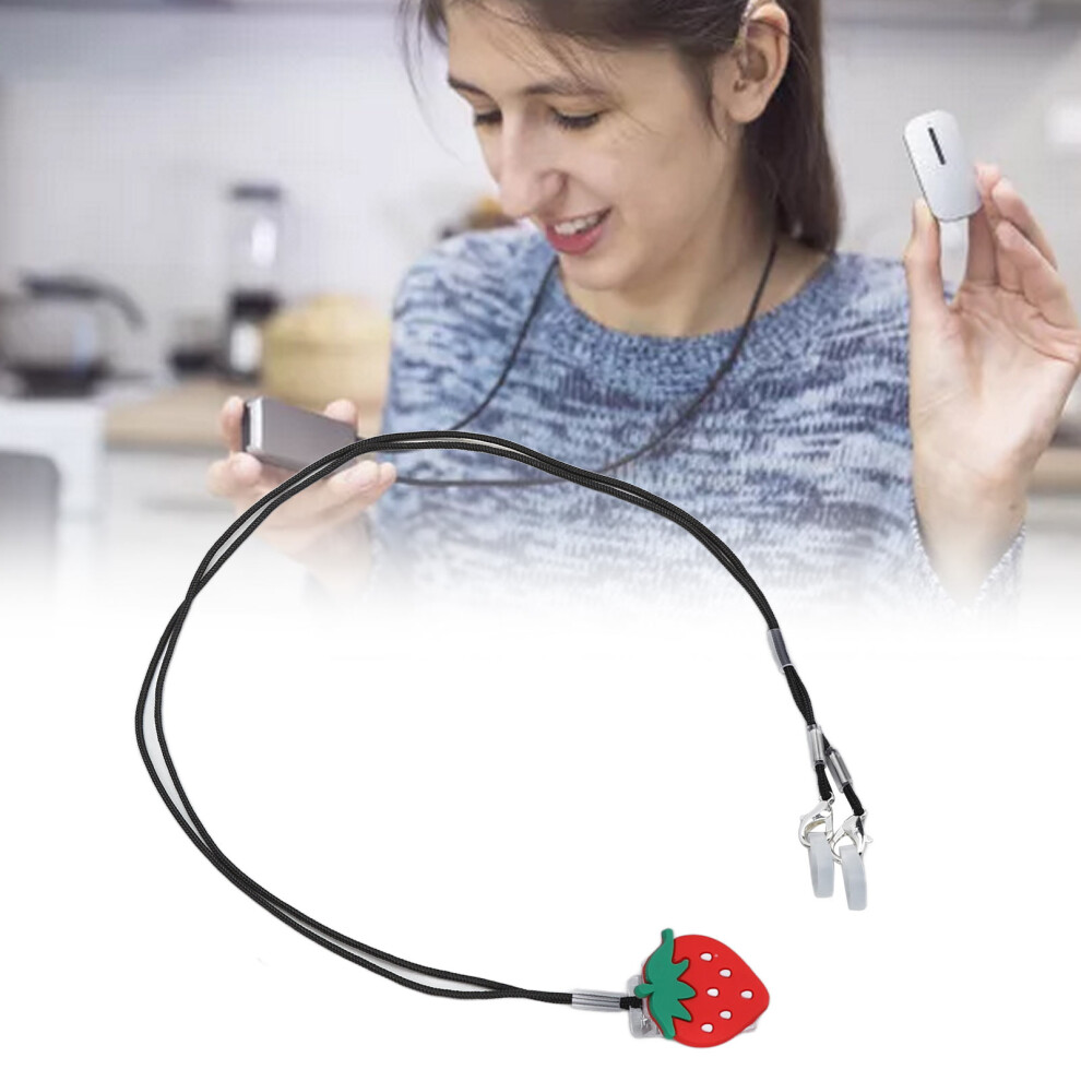 Cute Strawberry Shaped BTE Hearing Aid Lanyard for Elderly & Kids