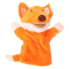 Fox Hand Puppet Soft Plush Animal Toy for Kids Storytelling and Early Education Orange