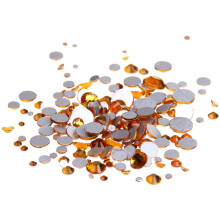 Topaz Silver Foiled Nail Art Rhinestones 1680pcs Mixed Sizes Flat Back Glass Stones for DIY Nails