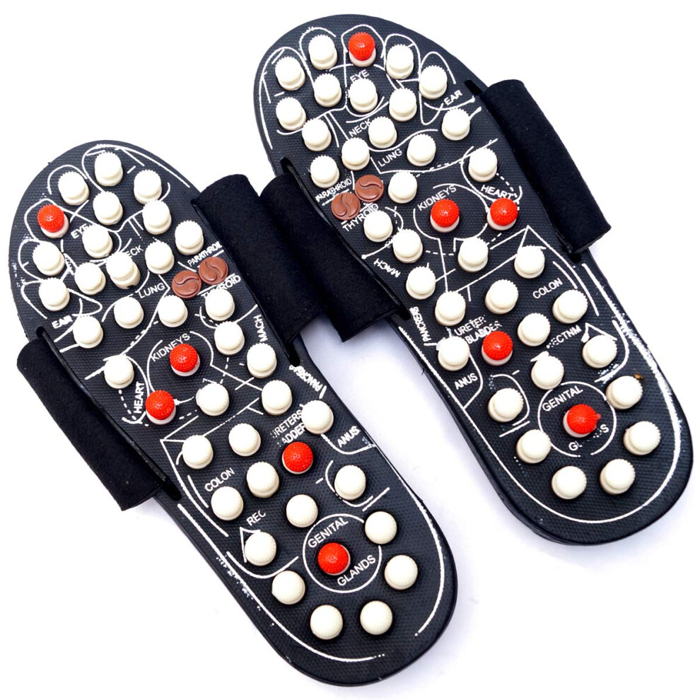 Acupressure Slippers with Magnetic Foot Massage and Reflexology for Pain Relief, Medium Size